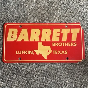 Amplificador de plástico Barrett Bros Lufkin Texas concesionario de matrículas de colección - Imagen 1 de 2