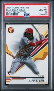 2024 Topps Pristine - Gold Refractor #73 Elly De La Cruz /50 (RC) PSA 10 - Picture 1 of 3