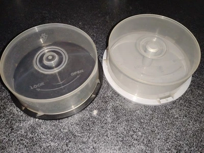 (2) 25 Disc Capacity Empty CD DVD BluRay Storage Cake Box Case Spindle - Image 1 of 3