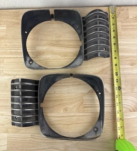 1969 1970 1971 1972 Chevy Nova Head Lamp Bezel Left + Right Headlight ORIGINAL - Picture 1 of 16