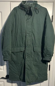 Mens Vintage LL Bean Goose Down Gore Tex Puffer Long Coat Green Hooded XL - Picture 1 of 10