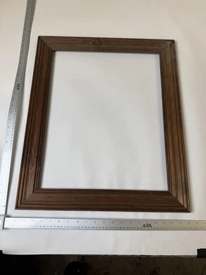 Rustic Brown Wood Picture Frame Large Rectangular Wall Art Photo Decor No Glass - Image 1 of 4