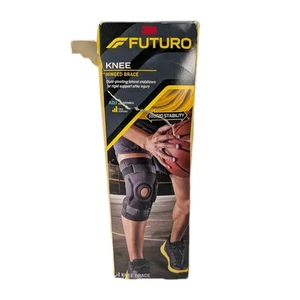 3M Futuro Hinged Knee Brace - Adjustable Firm Support, Black - New Open Box - Picture 1 of 4