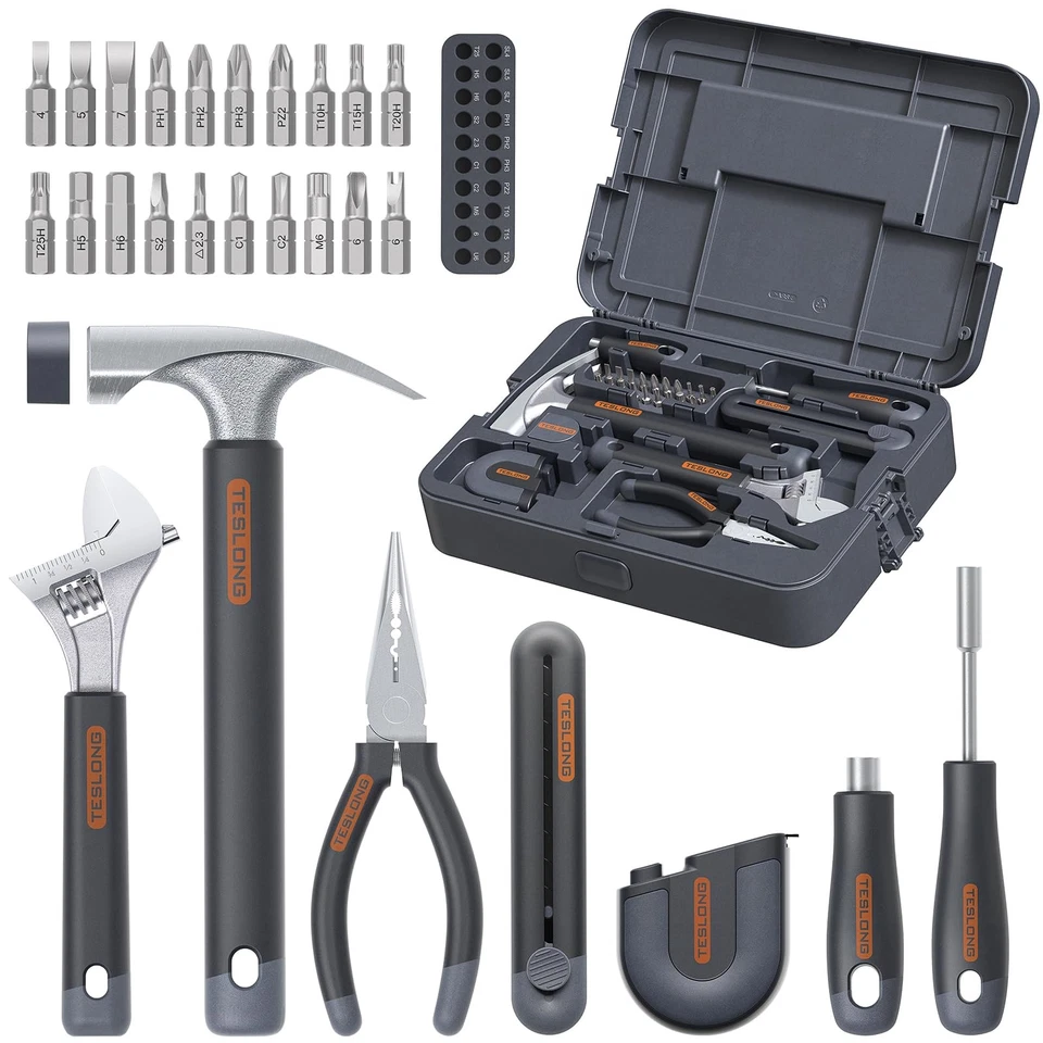 27 Pcs Home Repair Tool Kit, Basic Hand Tool Set with Storage Case, Screwdriv... - Image 1 of 4