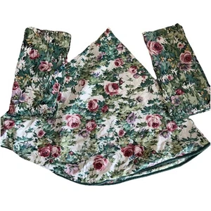 3 Pc JC Penny 2 Floral Valances 21x84”  & Matching Tablecloth  Romantic Country - Bild 1 von 6