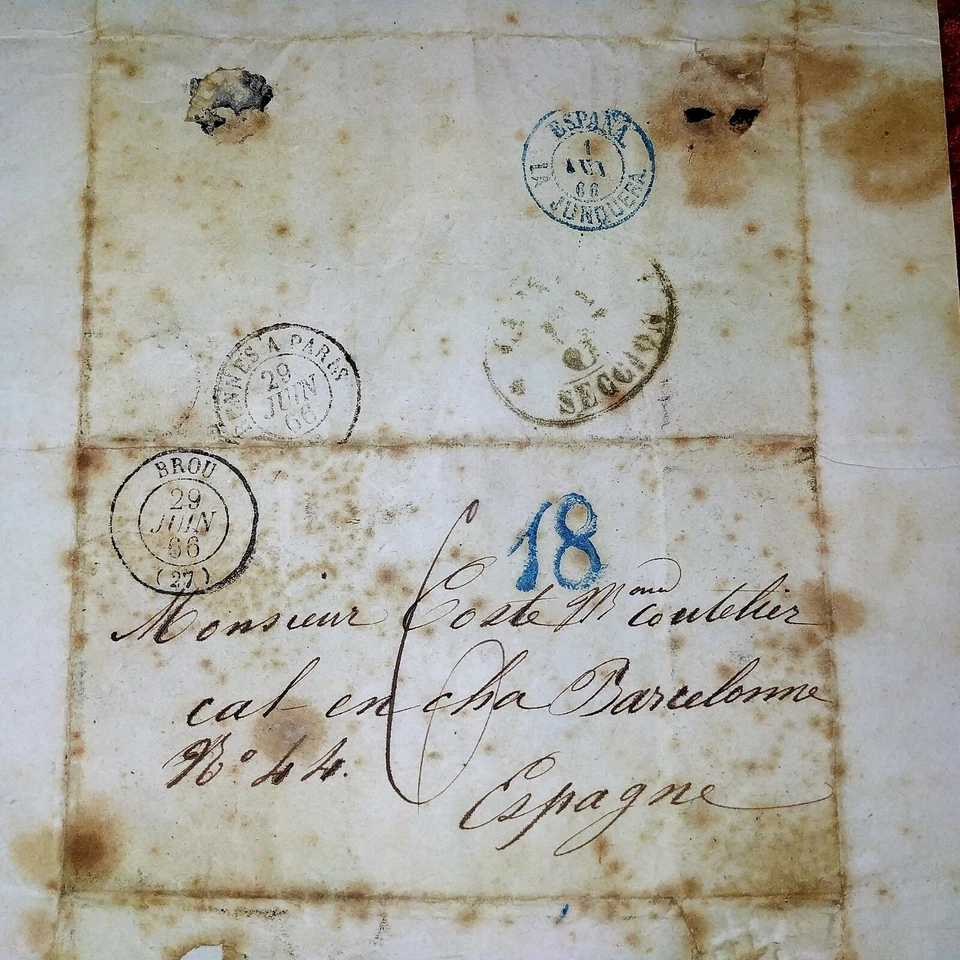 LOT OF 31 MANUSCRIPT LETTERS. ORIGINAL STAMPS AND BUFFERS. FRANCE. C.1850 - Image 1 of 1