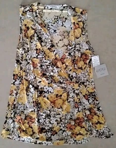 Kasper Plus Size Floral Print V-Neck Sleeveless Front Buckle Wrap Size 1X - Picture 1 of 3