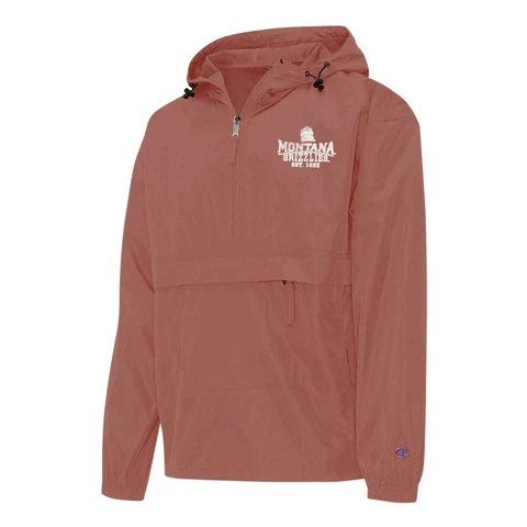 Champion NCAA University of Montana Grizzlies Half Zip Windbreaker Jacket Cover