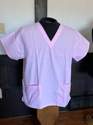 Top Médico Manga Corta Rosa Sólido Unisex Talla Grande Manga Corta Foto 1 de 4