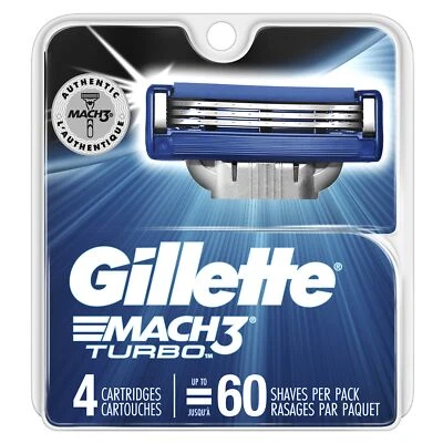 Gillette Mach3 Turbo Kartuschen 4 Kartuschen - Neu - Bild 1 von 4