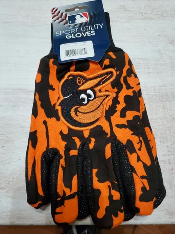 New Orange Black Camouflage Baltimore Orioles Gloves Sports Logo Utility Work Cover