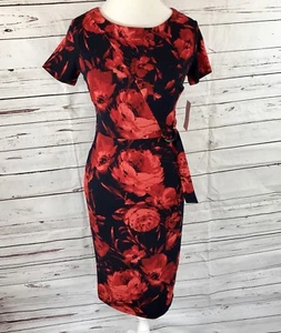 Enfocus Studio Womens Sheath Dress Black Floral Size 4 NWT - Picture 1 of 9