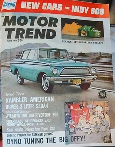 MOTOR TREND junio 1962 Rambler Mopar Offy Jets Enanos NASCAR NHRA Indy 500 Stude - Imagen 1 de 7