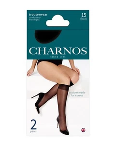 Charnos Trouserwear Curves XL Sheer Knee Highs 15 Denier - 2 Pair Pack - Picture 1 of 1