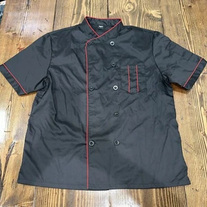 Toptie Large Short Sleeve Chef Top - Black/Red - Picture 1 of 8