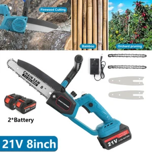 8 Inch Cordless Chainsaw Electric Handheld Wood Cutter + 2Battery For Makita UK - Picture 1 of 14