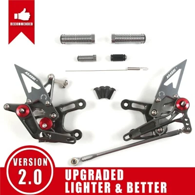 Juego de estriberas ajustables Arashi para Kawasaki Ninja ZX-10R 2008 2009 2010 Foto 1 de 4