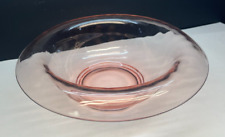 Vintage Pink Depression Glass Rolled Edge 11" Decorative Bowl