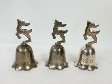 Reindeer Silver Plated Bells International Silver Co Engraved 2003, 2007 India
