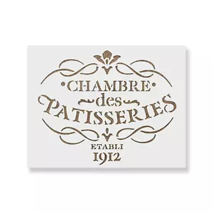 Stencil French Label Chambre des Patisseries - Stencil Mylar durevoli e riutilizzabili - Foto 1 di 5