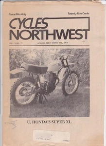 Vintage Cycles Northwest Zeitung Oktober 1974 - WA Motocross Motorradrennen - Bild 1 von 2