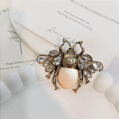 Винтажная брошь со стразами пчела ювелирные изделия для мужчин женщин уникальный подарок - Изображение 1 из 4