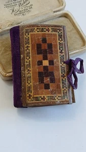 Antique Tunbridge Ware Needle Case With Ribbon Tie Sewing Collectable - Picture 1 of 8