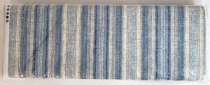 FC Pepita Indigo 100% Cotton Canvas Blue/Tan Stripes 9 Yard Bolt $8.99YD - Picture 1 of 2