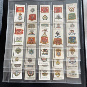 Players Cigarette Cards, BADGES & FLAGS Of BRITISH REGIMENTS, Set Of 50 “ green” - Picture 1 of 11