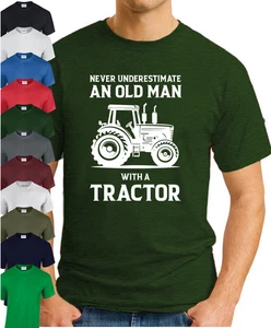 CAMISETA NUNCA SUBESTIMES A UN VIEJO CON UN TRACTOR Aficiones agrícolas Regalo Granja - Imagen 1 de 24
