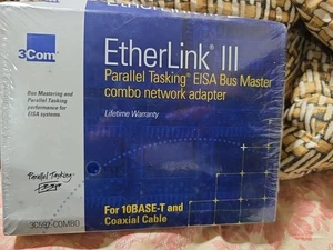 New!! 3Com EtherLink III PARALLEL Tasking EISA Bus Master Network Adapter - Zdjęcie 1 z 4