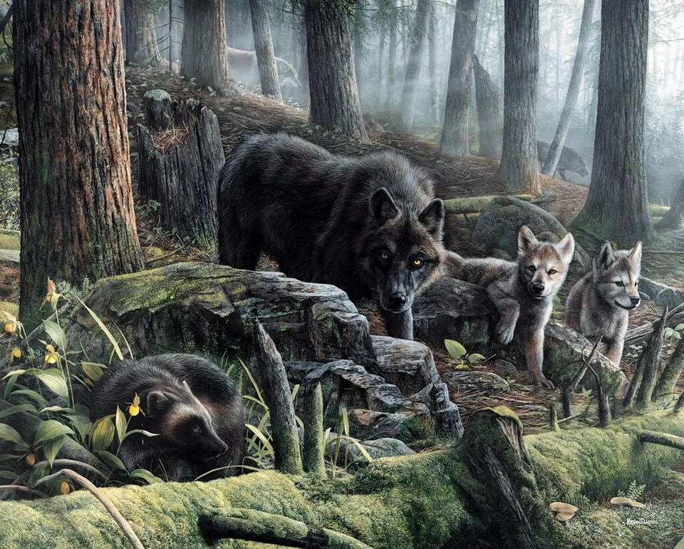 Wolves With Wolverine, Kevin Daniel, Wall Art Print Poster 11" x 14"  2583 - Image 1 of 1