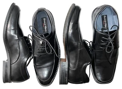 2 BRUNO MARC NEW YORK PRIME 1 Men 7.5 + GOLDMAN 8 OXFORD DRESS SHOES PREO USPSGA - Image 1 of 4