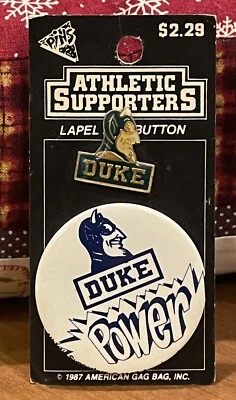 Vintage Duke Blue Devils 1987 Souvenir Pins, Sports Athletics, New - Image 1 of 3