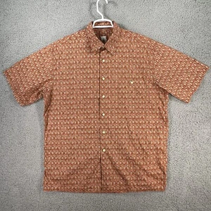 Burma Bibas Shirt Mens L Brown 60 Singles Cotton Lawn Floral 80s Vintage Aloha - Picture 1 of 9