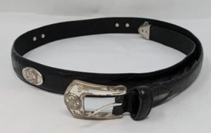 Aquarius Golf Belt Black Genuine Leather Golf Club Conchos Mens Womens 34" - Picture 1 of 14