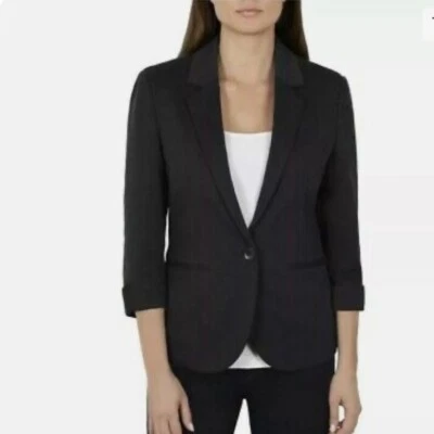 Nicole Miller Womens 3/4 Sleeve Blazer Suit Coat Jacket Black Medium New - Image 1 of 4