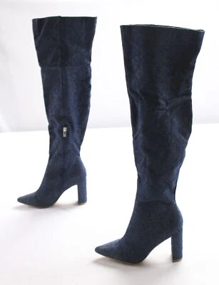 New York & Company Women's Block Heel Layla Thigh High Boot NC3 Blue Size US:7 - Image 1 of 4