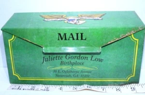 Ashdon Farms Juliette Gordon Low Birthplace Metal/Tin Girl Scout Green Mail Box - Picture 1 of 8