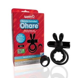 Screaming O Remote Controlled Ohare Vibrating Ring Black -Rabbit Penis Cock Ring - Picture 1 of 6