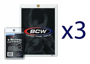 3 BCW 1 Screw Screwdown Thick Card Holder Up to 120 Pt Display Cases Recessed - Picture 1 of 3