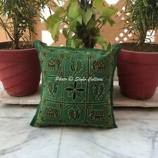 Indian Embroidered Cotton Cushion Cover handmade Design Pillow Case Throw 16"