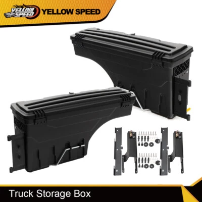 Fit For 2017-2020 Ford F-250 F-350 Rear Truck Bed Storage Box Toolbox 1Pair - Image 1 of 4