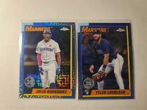 2025 Topps Series 1 1990 Chrome Mariners Lot Julio Rodriguez & Tyler Locklear RC - Picture 1 of 2