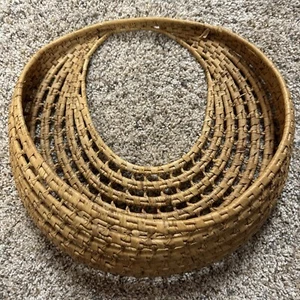 Cesta tejida boho vintage color natural colgante de pared bolsillo maceta cesta - Imagen 1 de 6