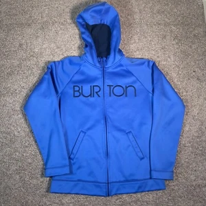 Burton Full Zip Hoodie Jacket Athletic Warm Up Blue Womens Large Embroidered - Picture 1 of 9