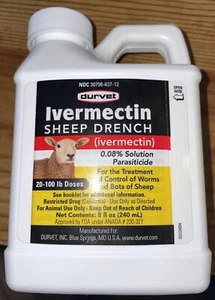 1 Bottle Of Durvet Sheep Drench Dewormer Wormer 8 fl oz 240ml. FREE SHIPPING - Picture 1 of 1