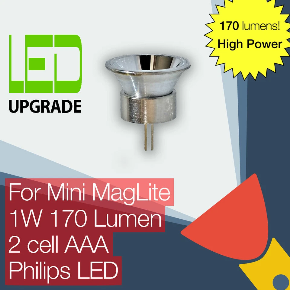 Mini MagLite LED Umbau Upgrade Birne 170LM High Power Taschenlampe Taschenlampe 2AAA - Bild 1 von 1