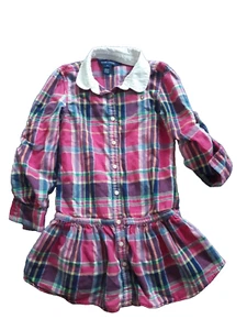 RALPH LAUREN size 6 plaid LONG SLEEVED shirt DRESS - Picture 1 of 5