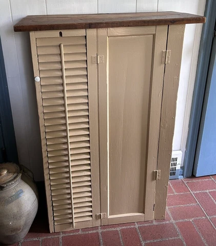 Vintage Wood Cupboard Rustic Farmhouse handmade salvage folk art Cover